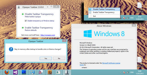 Opaque Taskbar for Windows 8 by hb860