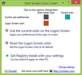 Start Screen Color Tuner for Windows 8.1 by hb860