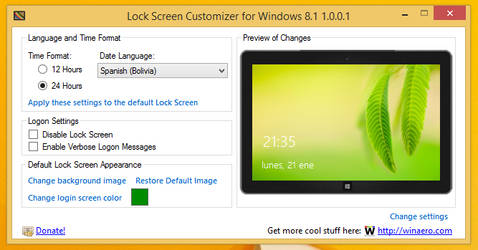 Lock Screen Customizer for Windows 8.1 v1.0.0.1