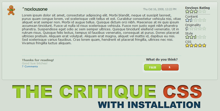 devious Critque CSS