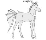 Wingling Lineart by theliondemon-kaimra