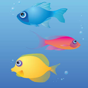 Primary Fishies Vector Doodles