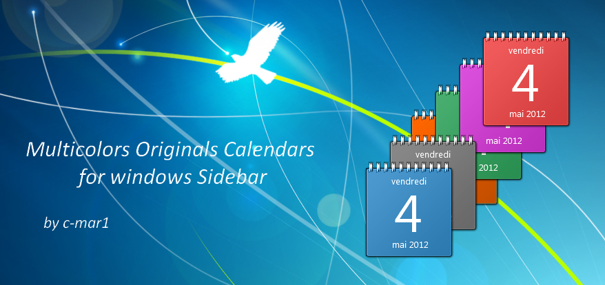 Colored Calendars for Windows Sidebar