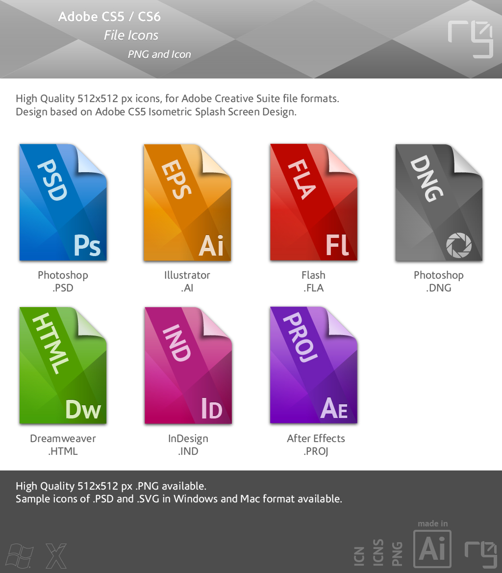 Adobe CS5 - CS6 File Icons