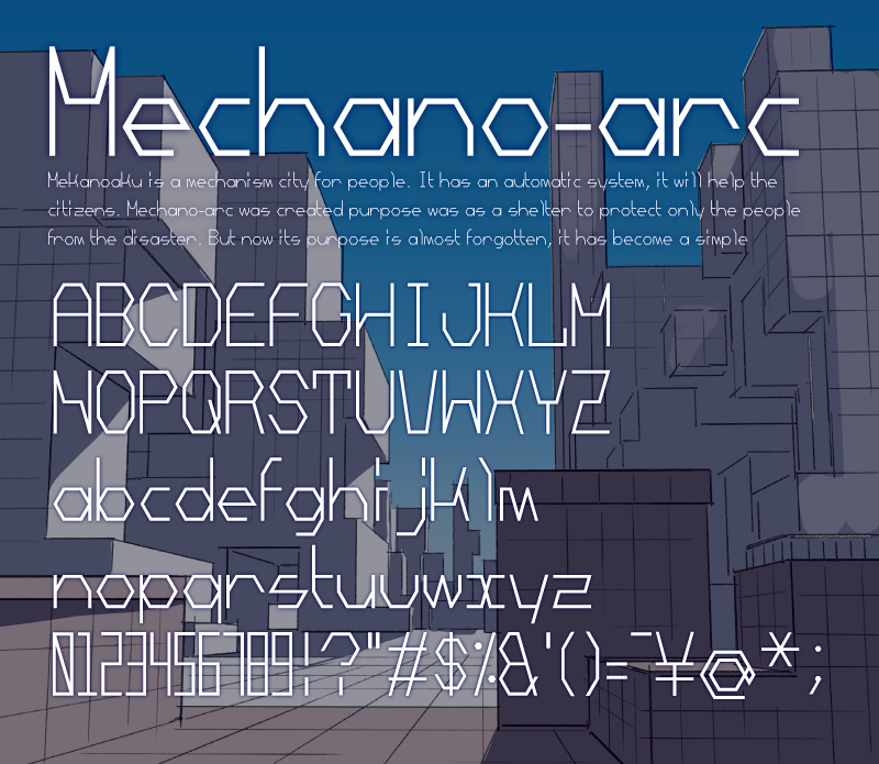Free font:Mechano-arc by mimupon on DeviantArt