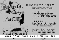 WhatI'veDone Lyric Brushes