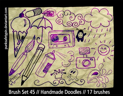 Brush Set 45 - HandmadeDoodles by punksafetypin