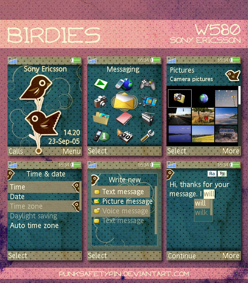 SE W580i Theme - Birdies