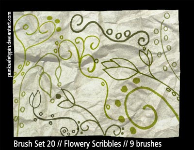 BrushSet20 - Flowery Scribbles by punksafetypin