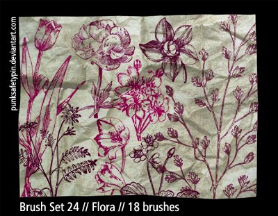 Brush Set 24 - Flora by punksafetypin on DeviantArt