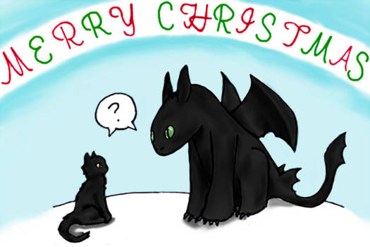 Merry Christmas from a cat-like Dragon