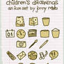 Children's Drawings Icon Set