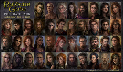 Baldur's Gate NPC Portraits by artastrophe