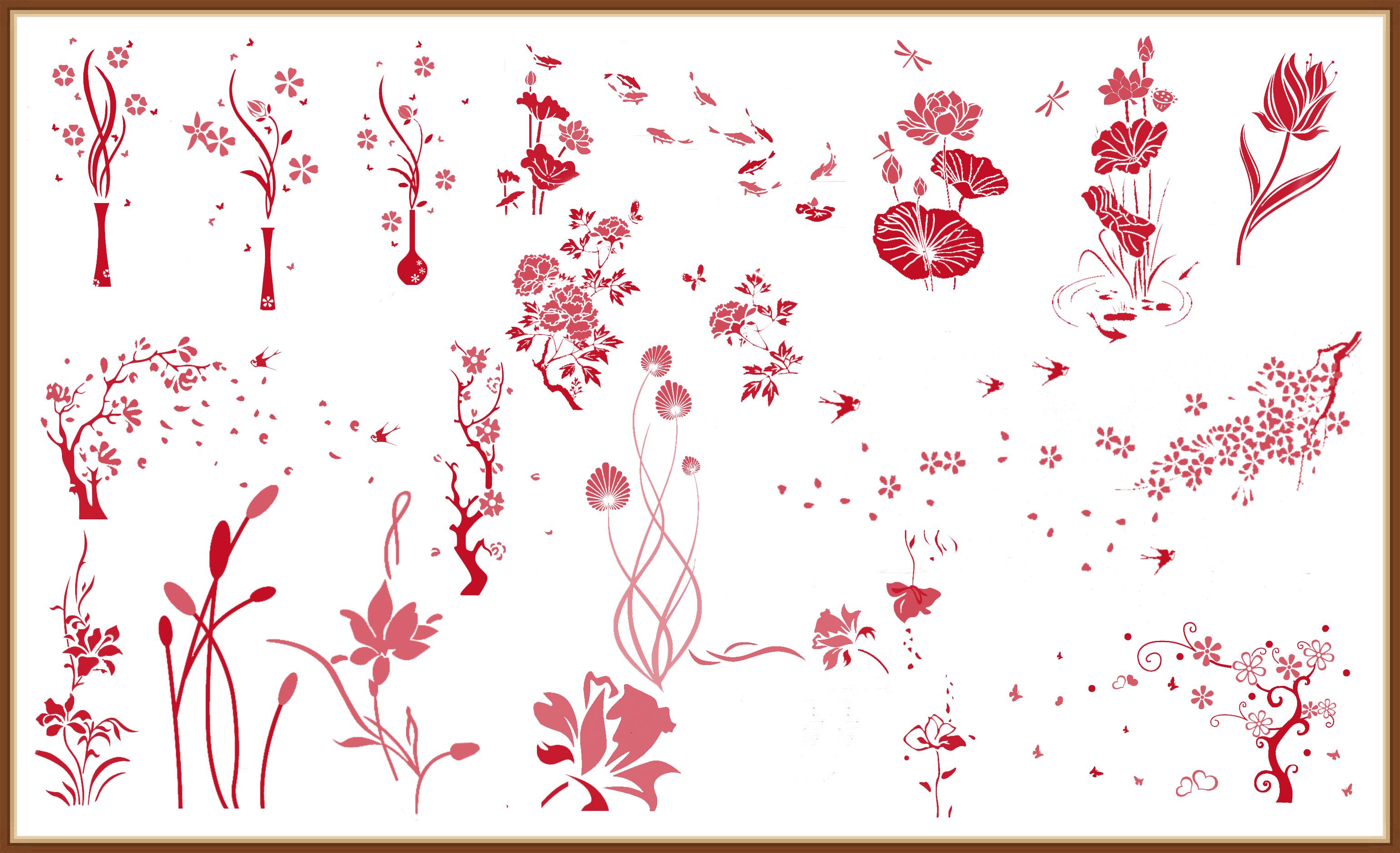 18 Set of Beautiful Flower Scenery Brushes