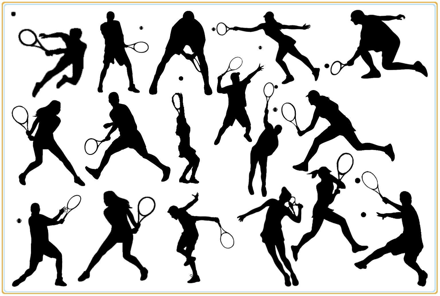 17 Tennis Silhouette Photoshop Brushes