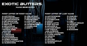 Exotic Butters Name Generator!