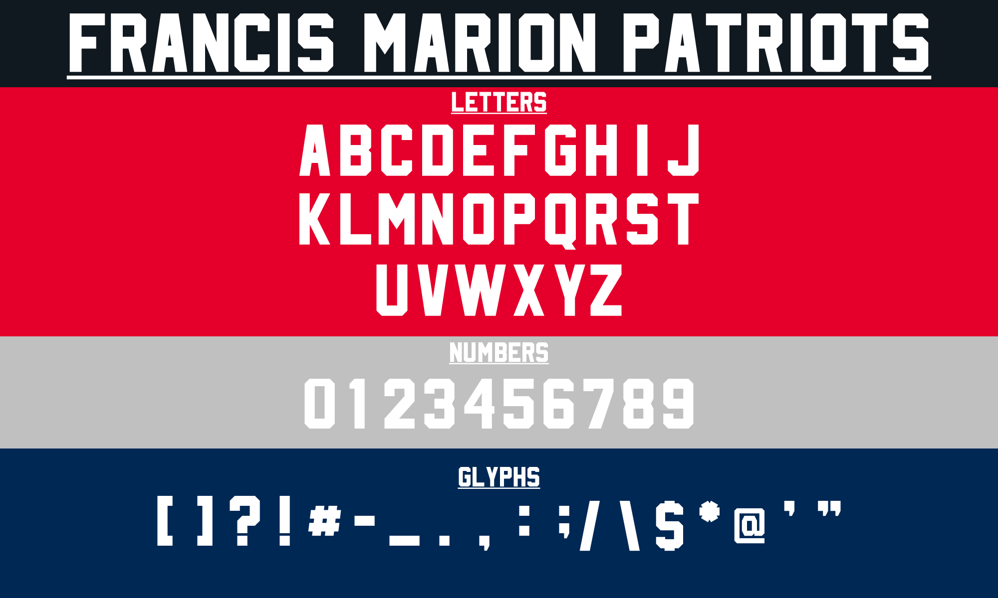 Patriots Ascii FMPatriots Font by ALMcInnis on DeviantArt