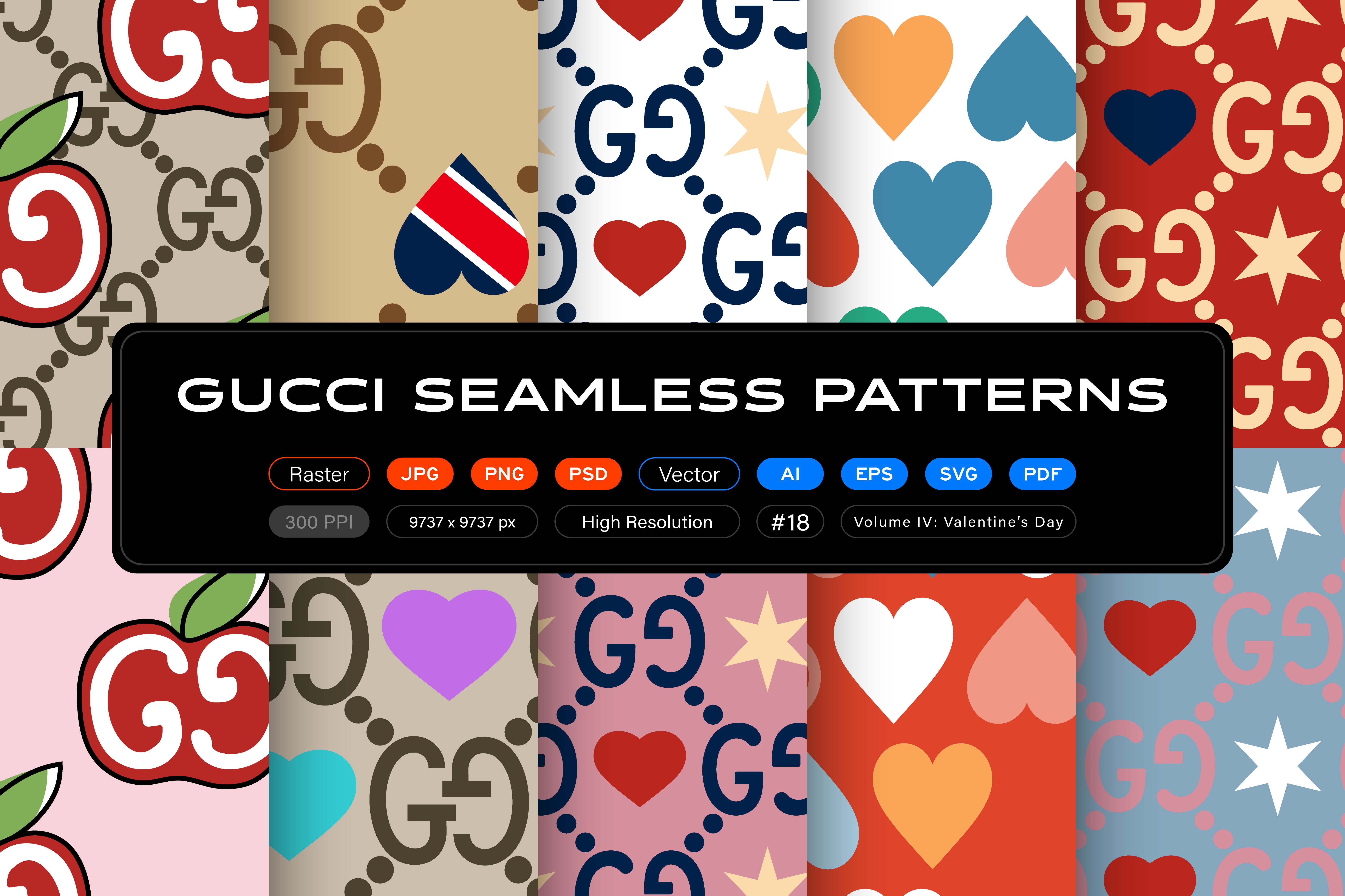 Gucci Seamless Patterns, Vol. 4 Valentine's Day by itsfarahbakhsh on