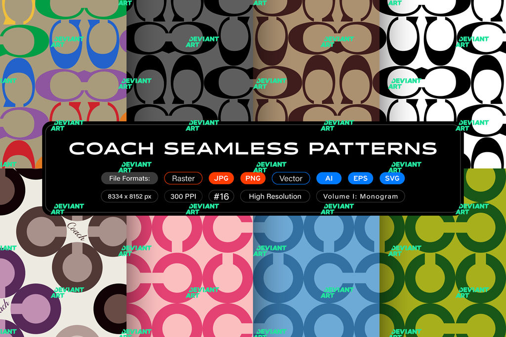 Coach Seamless Patterns, Vol. 1 Monogram by itsfarahbakhsh on DeviantArt