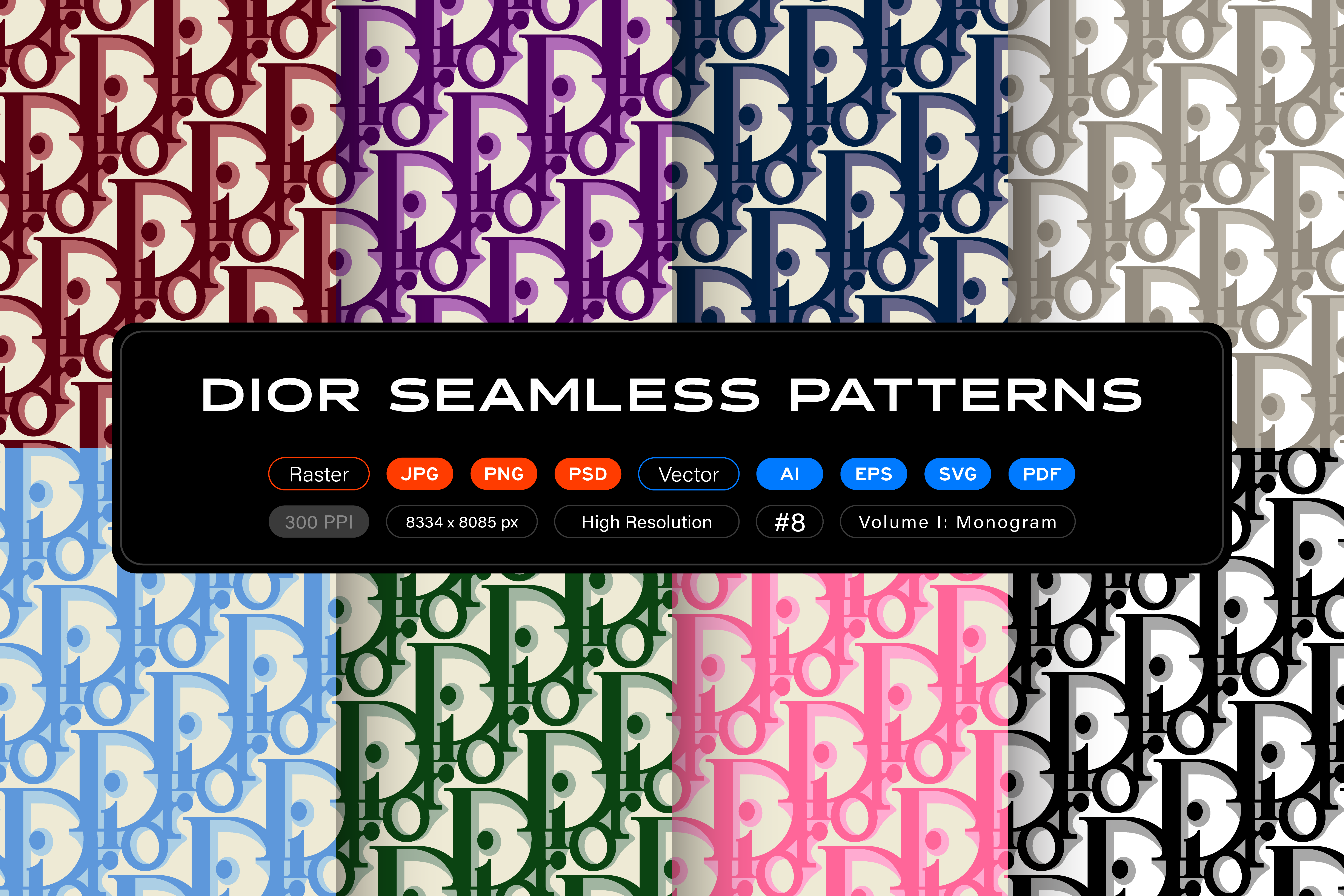 Dior Seamless Patterns, Vol. 1 Monogram by itsfarahbakhsh on DeviantArt
