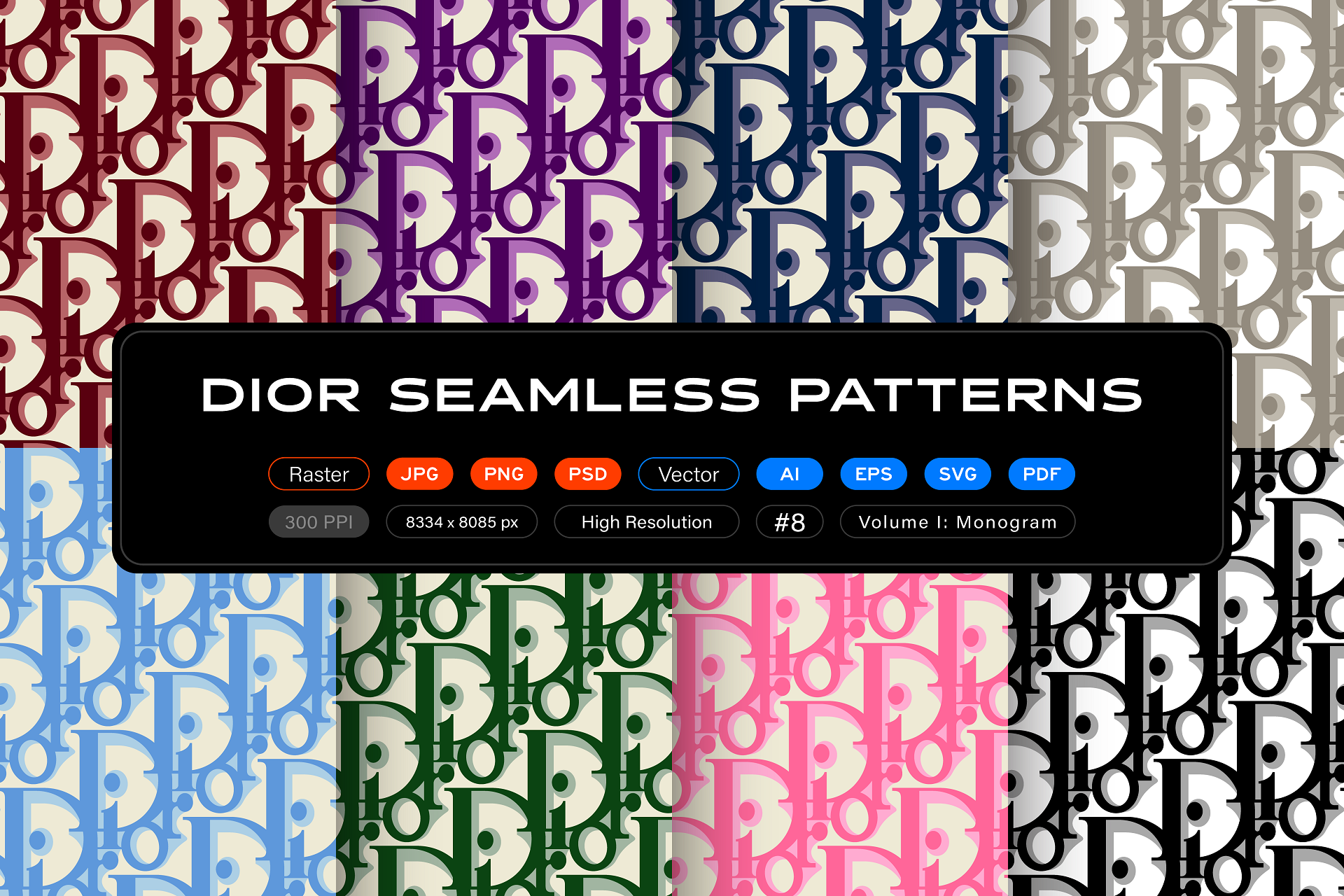 Dior Seamless Patterns, Vol. 1: Monogram by itsfarahbakhsh on DeviantArt
