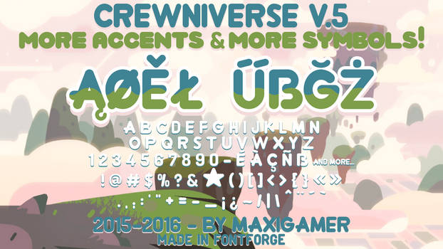 Crewniverse Font V.5 (MORE ACCENTS AND SYMBOLS!) by MaxiGamer