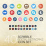 Scribble Social Icons by Mikymeg