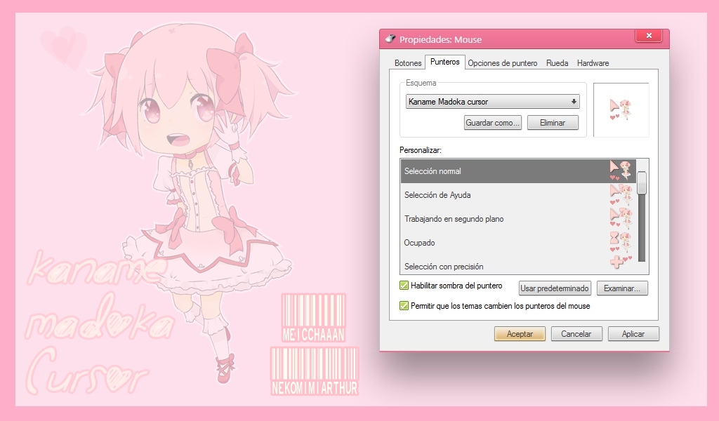 Kaname Madoka Cursor By:NekomimiArthur-Meicchan