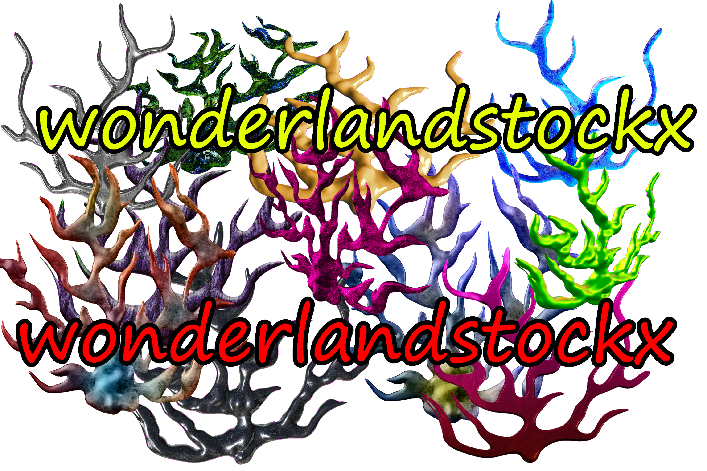 free corals png on transparent background pack 3