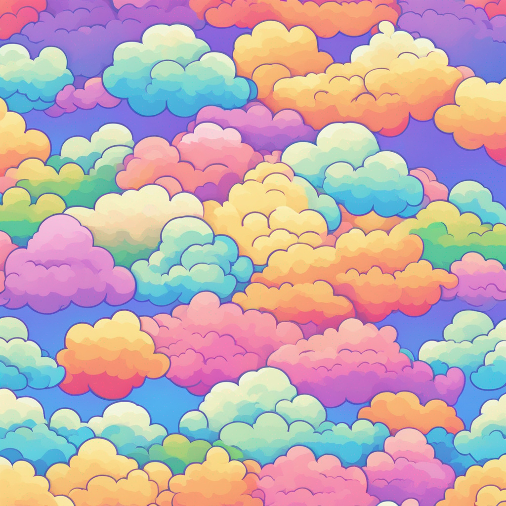 Multicolored Fluffy Clouds Set of 8 by Rondasdesigns on DeviantArt