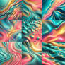 Abstract shimmering water Pattern Set of 39