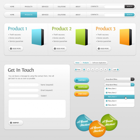 Web Elements Set PSD