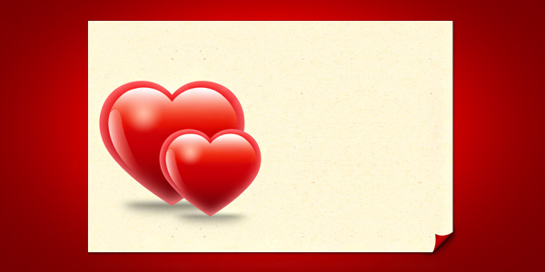 Valentine Hearts Card Template (PSD)