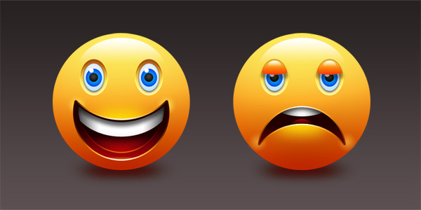 Happy And Sad Emoticons (PSD)