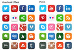 20 Popular Social Media Icons (PSD)