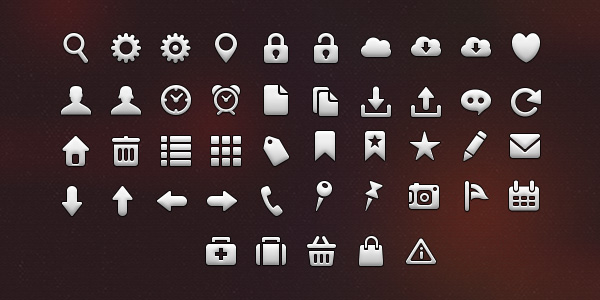 45 iOS Tab Bar Icons (PSD and PNG)