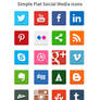 Simple Flat Social Media Icons (PSD and PNG)