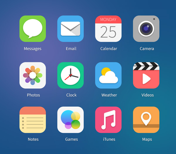 21 iOS7 Icon Concepts Vol.1 (PSD and PNG)