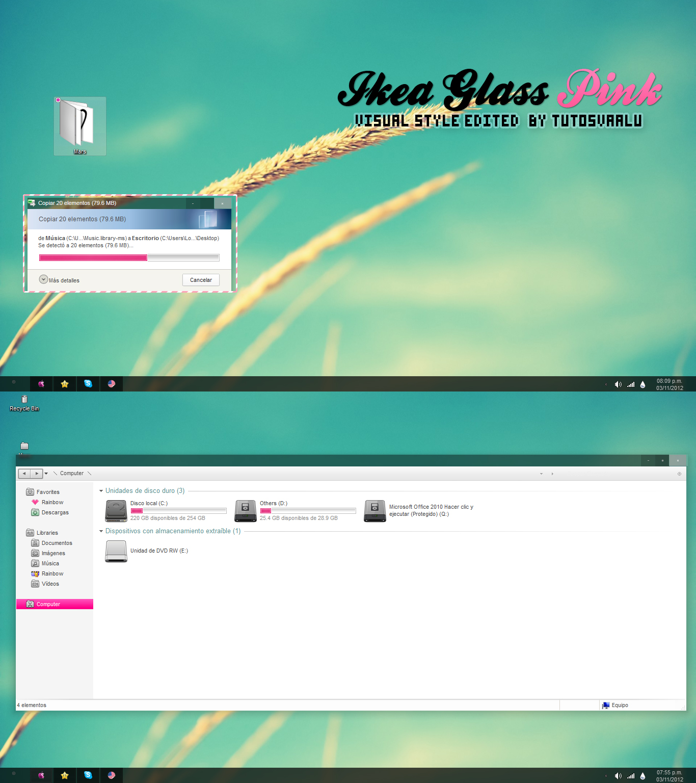 Ikea Glass Pink Theme w7