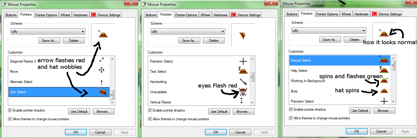 One Piece Luffys Hat Cursor!