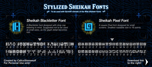 Breath of the Wild - Stylized Sheikah Fonts