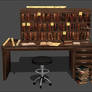 Desk with books by aleksiszet