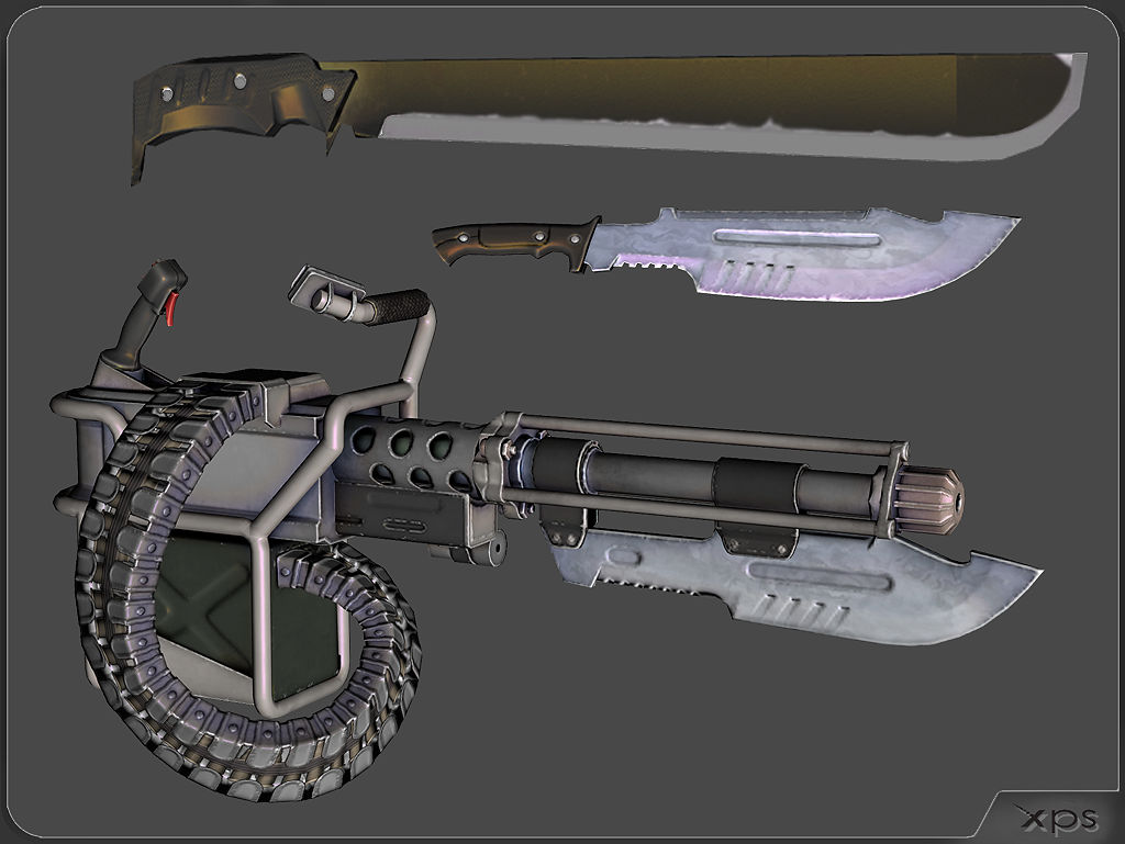 Machinegun and Machete by aleksiszet by aleksiszet on DeviantArt