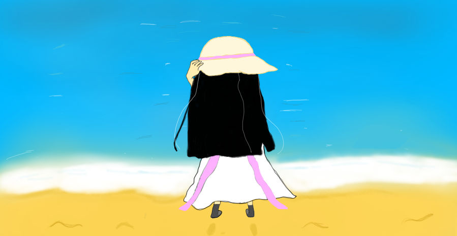 Girl in a Beach by LazyNancy on DeviantArt