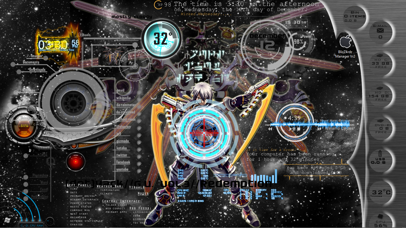 Rainmeter_Skin_Customized_BlizZ4rdz_Version 2.0