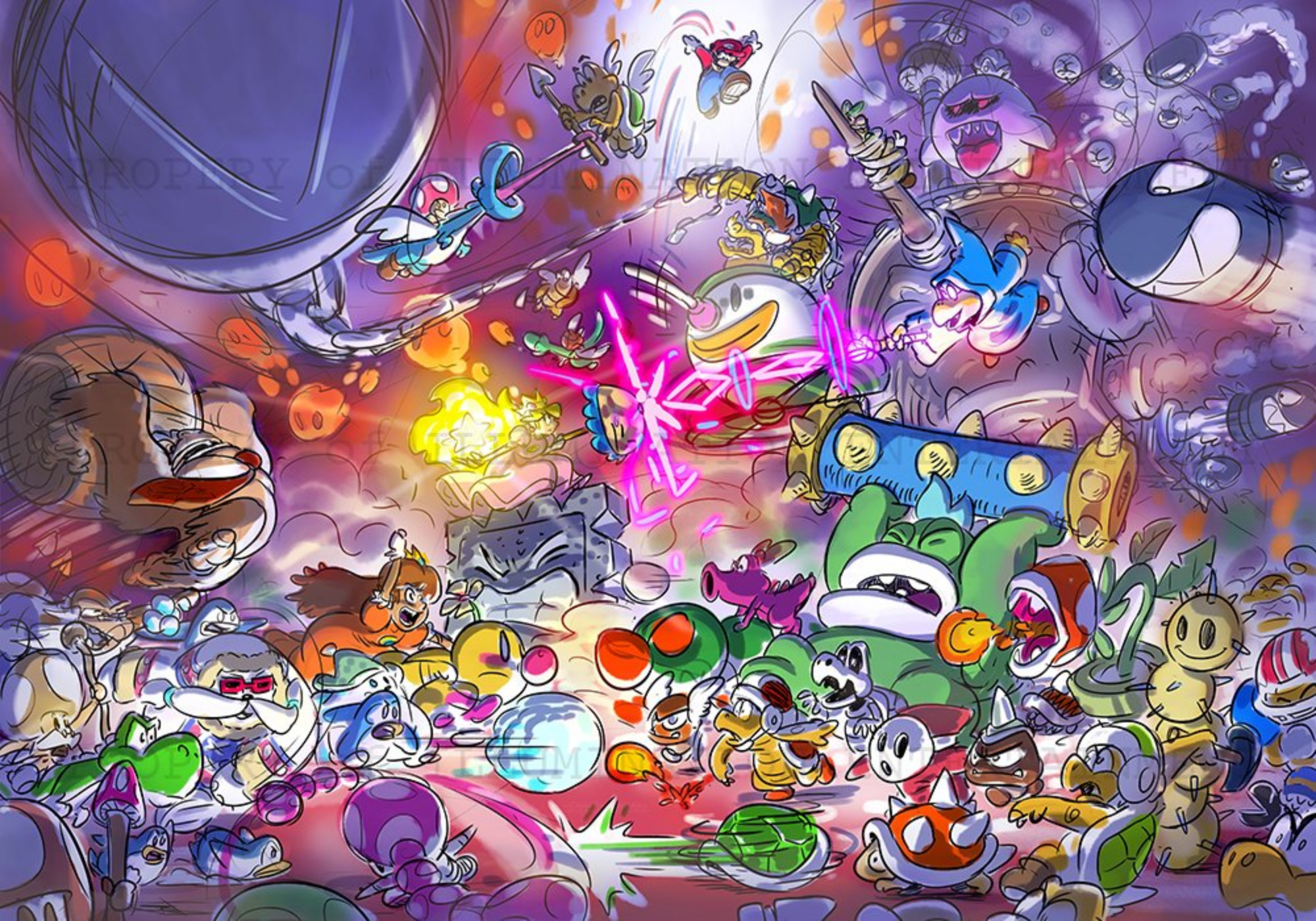 Official Super Mario Brothers concept art Battle by Gojira012 on DeviantArt