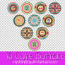 10 Cute Buttons PNG