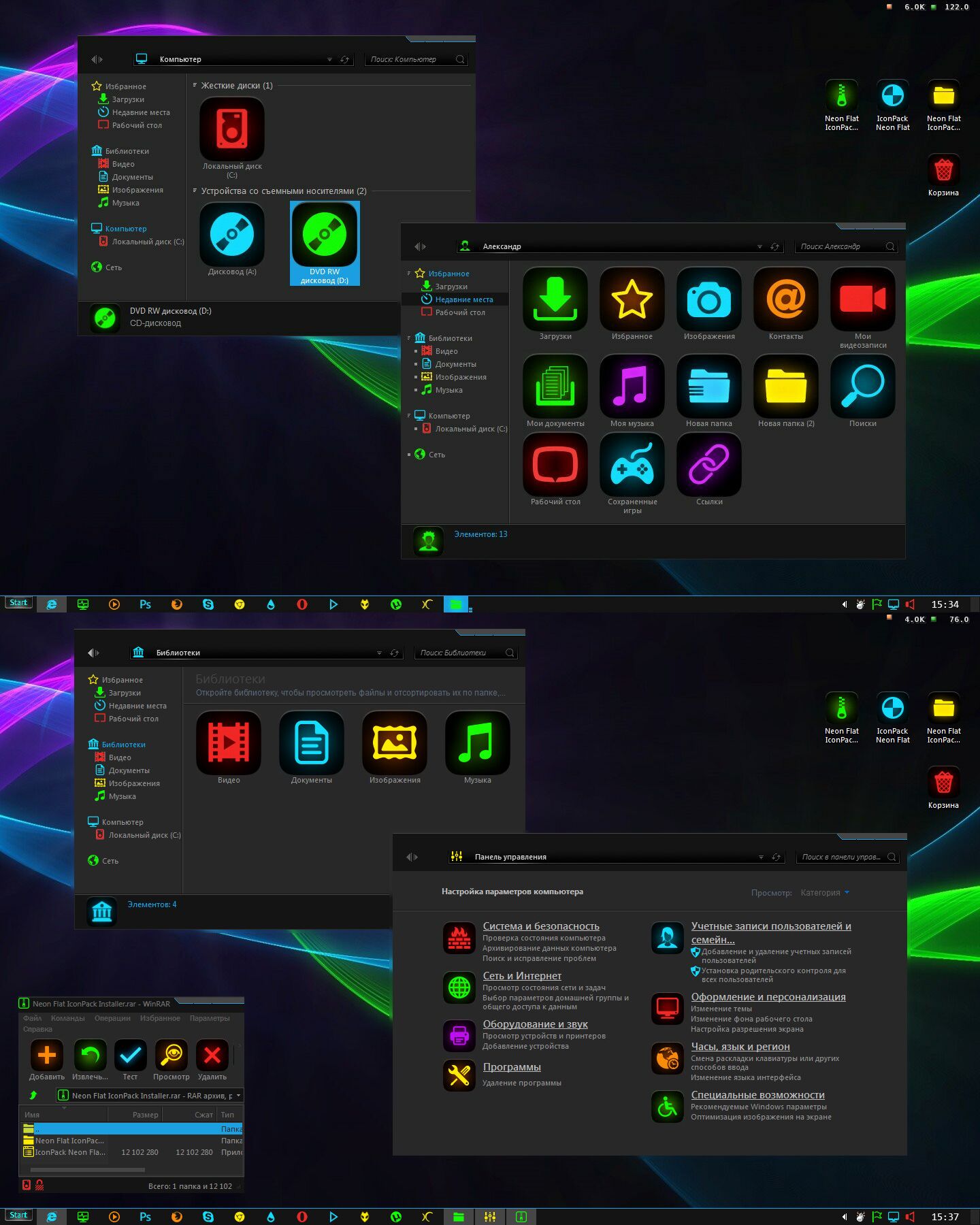 Neon Flat IconPack Installer