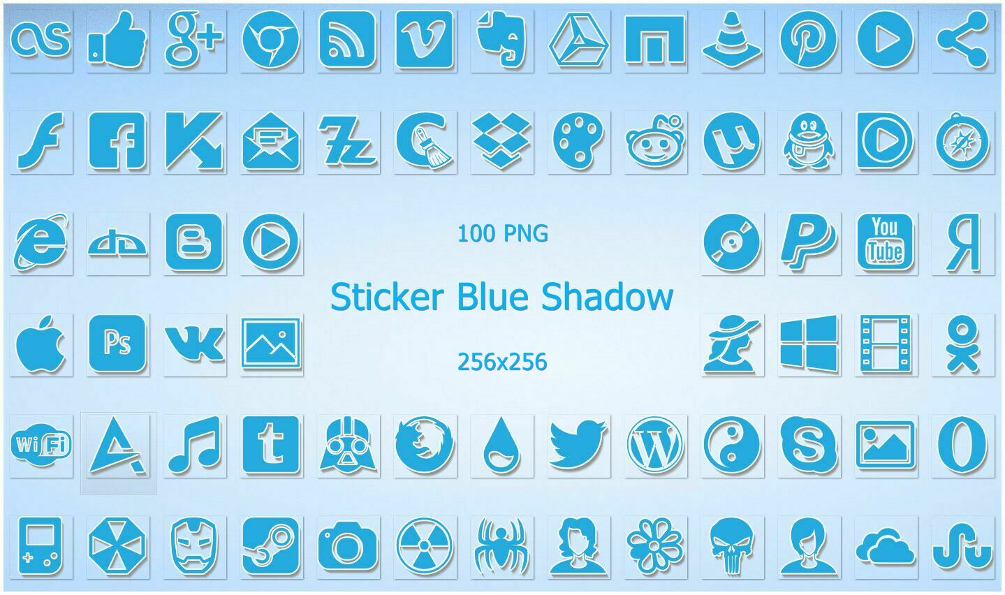 Sticker Blue Shadow IconPack