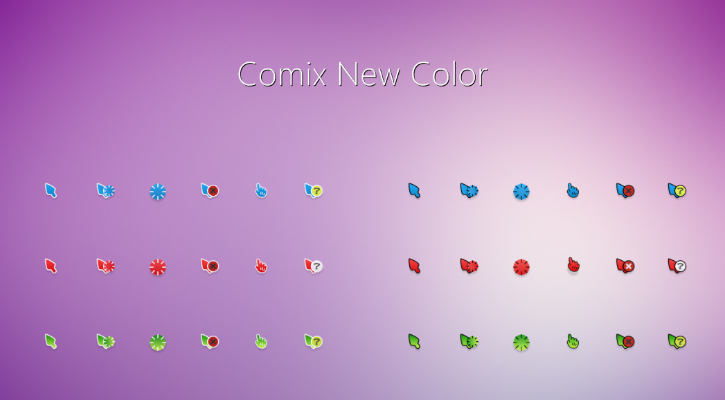 Comix New Color Cursors